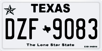 TX license plate DZF9083