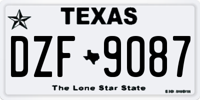 TX license plate DZF9087