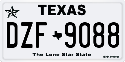 TX license plate DZF9088