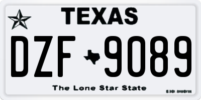 TX license plate DZF9089