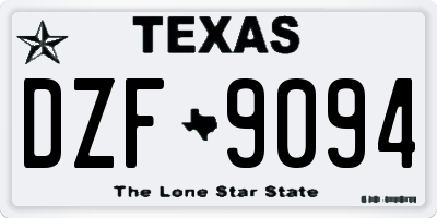 TX license plate DZF9094