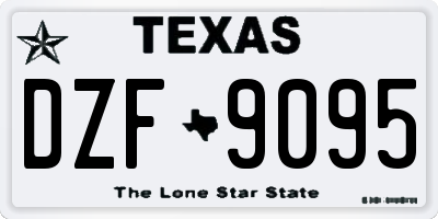 TX license plate DZF9095