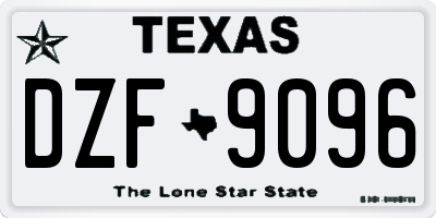 TX license plate DZF9096