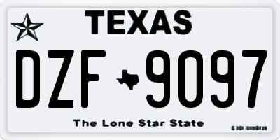 TX license plate DZF9097