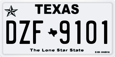 TX license plate DZF9101