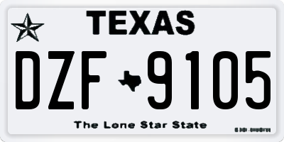 TX license plate DZF9105