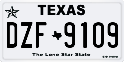 TX license plate DZF9109
