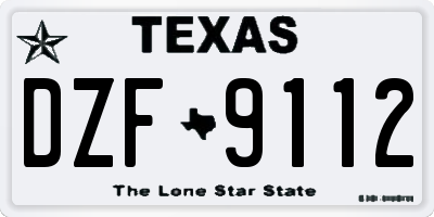 TX license plate DZF9112