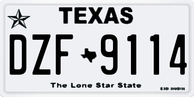 TX license plate DZF9114