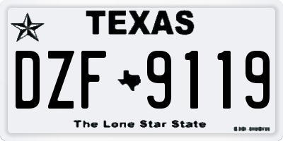 TX license plate DZF9119