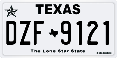 TX license plate DZF9121