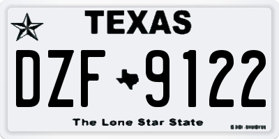 TX license plate DZF9122