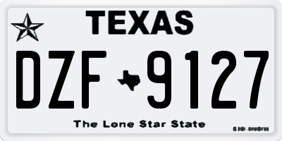 TX license plate DZF9127