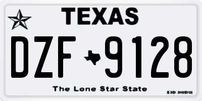 TX license plate DZF9128