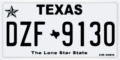 TX license plate DZF9130