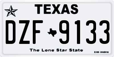 TX license plate DZF9133