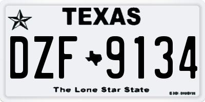 TX license plate DZF9134