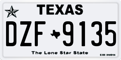 TX license plate DZF9135