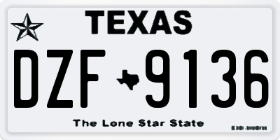TX license plate DZF9136