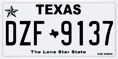 TX license plate DZF9137