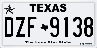 TX license plate DZF9138
