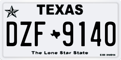 TX license plate DZF9140