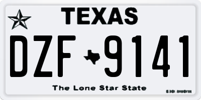 TX license plate DZF9141