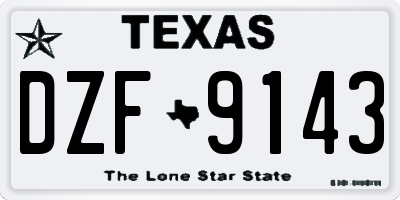 TX license plate DZF9143