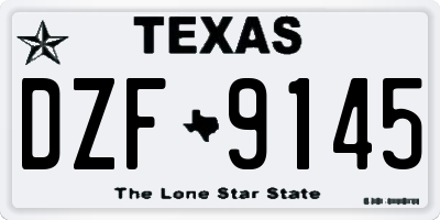 TX license plate DZF9145