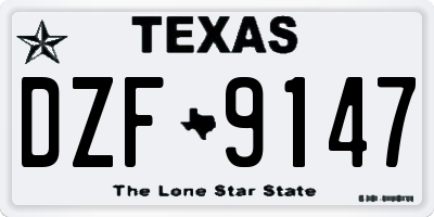 TX license plate DZF9147