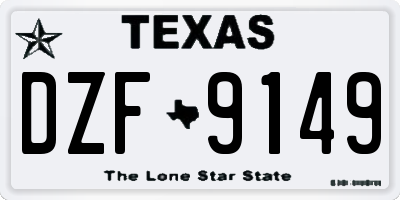 TX license plate DZF9149