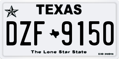 TX license plate DZF9150