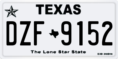 TX license plate DZF9152