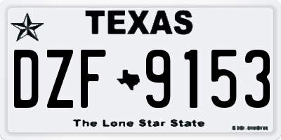 TX license plate DZF9153