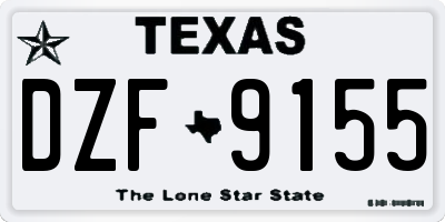 TX license plate DZF9155