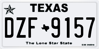 TX license plate DZF9157