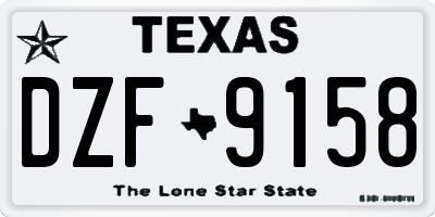 TX license plate DZF9158