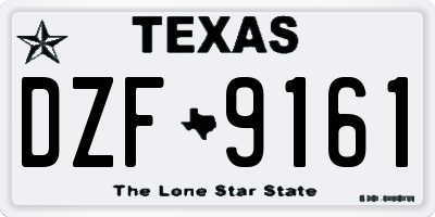 TX license plate DZF9161