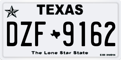 TX license plate DZF9162