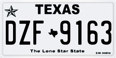 TX license plate DZF9163