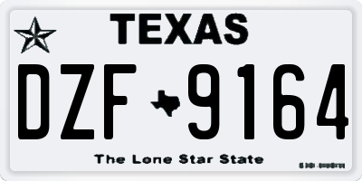 TX license plate DZF9164