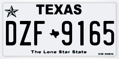 TX license plate DZF9165