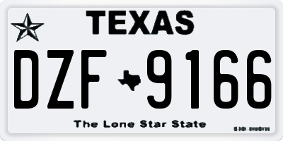 TX license plate DZF9166