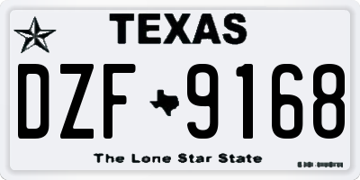 TX license plate DZF9168