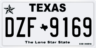 TX license plate DZF9169