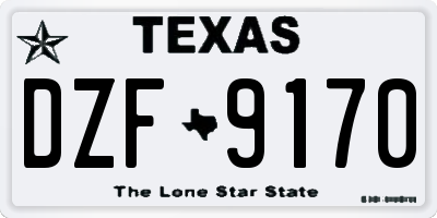 TX license plate DZF9170