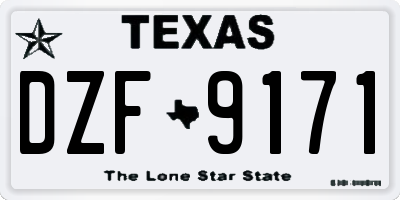 TX license plate DZF9171