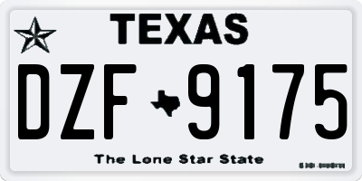 TX license plate DZF9175