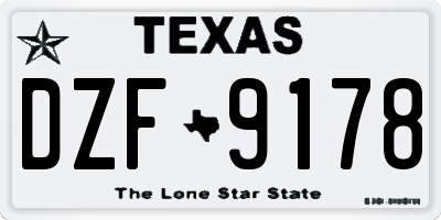 TX license plate DZF9178