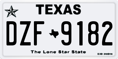 TX license plate DZF9182
